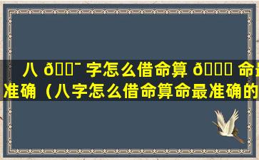 八 🐯 字怎么借命算 🐈 命最准确（八字怎么借命算命最准确的方法）